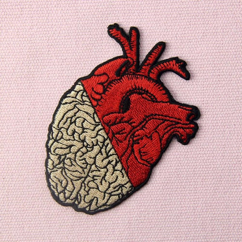ZEGIN Heart & Brain Patch Embroidered Badge Iron On Sew On Emblem - Image 3